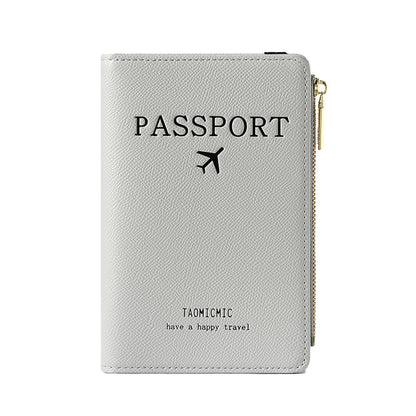 RFID Blocking Passport Holder Card Holder Travel Wallet Gray