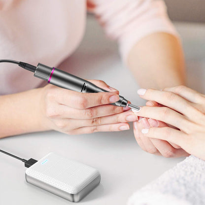 Electric Nail Drill Trimmer File Machine Manicure Tools Kit Gray