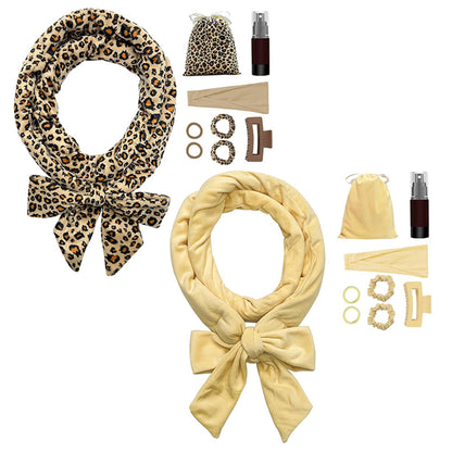 2 X Heatless Hair Curling Set Heatless Hair Curler Headband Hair Tie Yellow