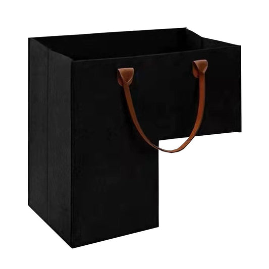 Stair Step Basket with Handle Foldable Storage Bag Black