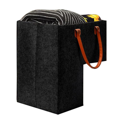 Stair Step Basket with Handle Foldable Storage Bag Black