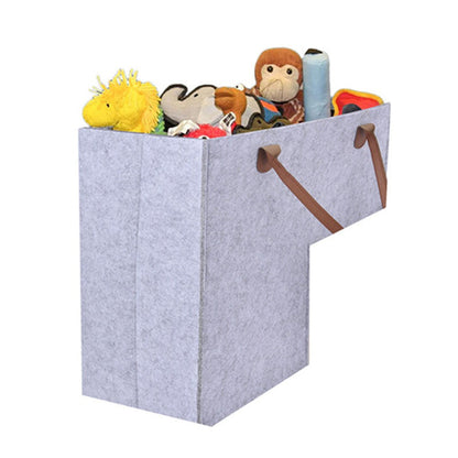 Stair Step Basket with Handle Foldable Storage Bag Light Grey
