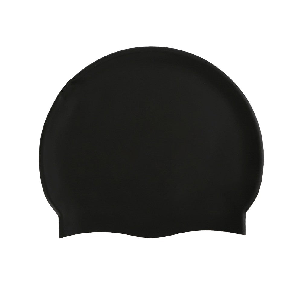 2Pcs Adult Elastic Silicone Swimming Cap Pool Cap for Long Hair - Black+White M