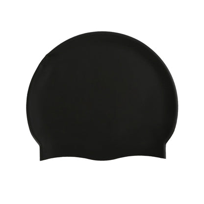 2Pcs Adult Elastic Silicone Swimming Cap Pool Cap for Long Hair - Black+White M