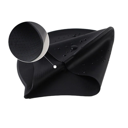 2Pcs Adult Elastic Silicone Swimming Cap Pool Cap for Long Hair - Black+White S