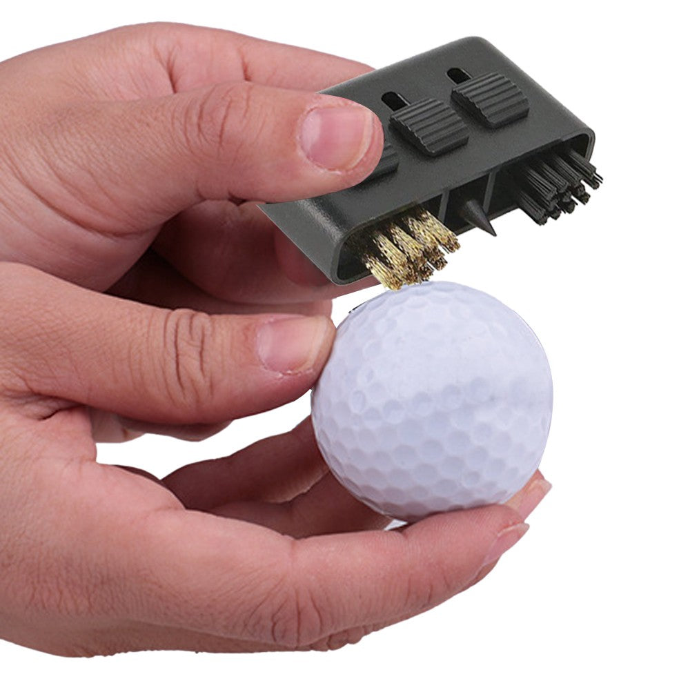 2Pcs 3-in-1 Golf Club Brush Head Brush Retractable Three-hole Groove Cleaning Brush