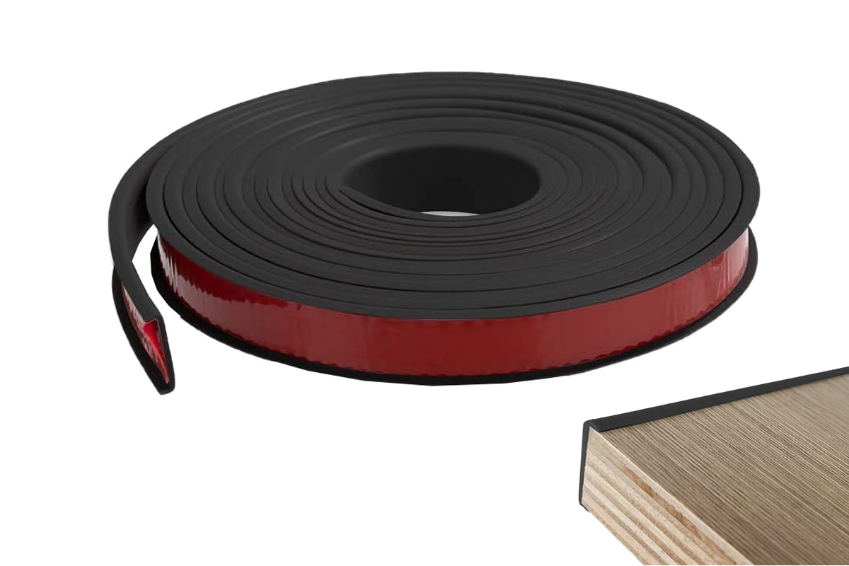 Collapsible U Shape Self Adhesive Edge Protector - Black