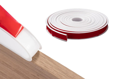 Collapsible U Shape Self Adhesive Edge Protector - White