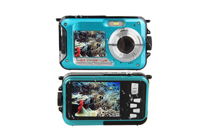 24MP Waterproof Portable Digital Underwater Camera Blue