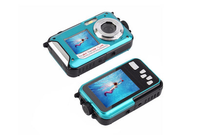 24MP Waterproof Portable Digital Underwater Camera Blue