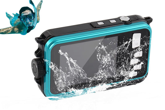 24MP Waterproof Portable Digital Underwater Camera Blue
