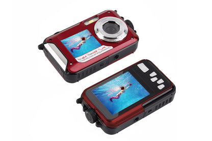 24MP Waterproof Portable Digital Underwater Camera Red