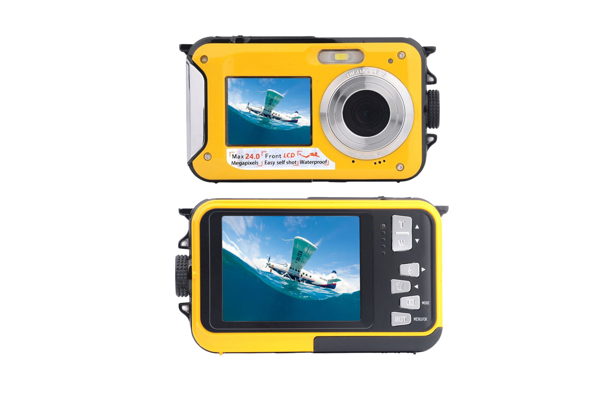 24MP Waterproof Portable Digital Underwater Camera Yellow