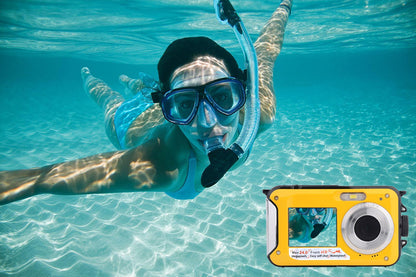 24MP Waterproof Portable Digital Underwater Camera Yellow