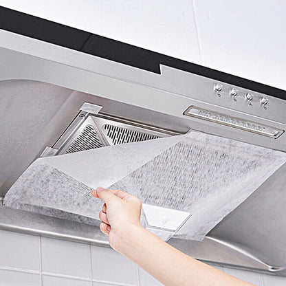 48Pcs Cooker Hood Filter Paper Non-woven Extractor Fan Filter Oil-absorbing Paper