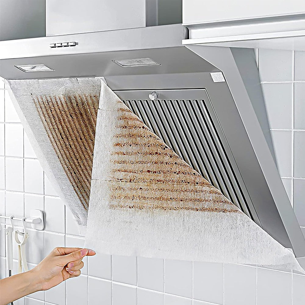 48Pcs Cooker Hood Filter Paper Non-woven Extractor Fan Filter Oil-absorbing Paper