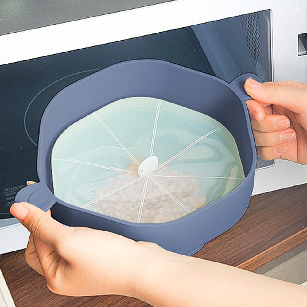 Microwaveable Silicone Popcorn Popper Collapsible Microwave Popcorn Maker Bowl With Lid Grey