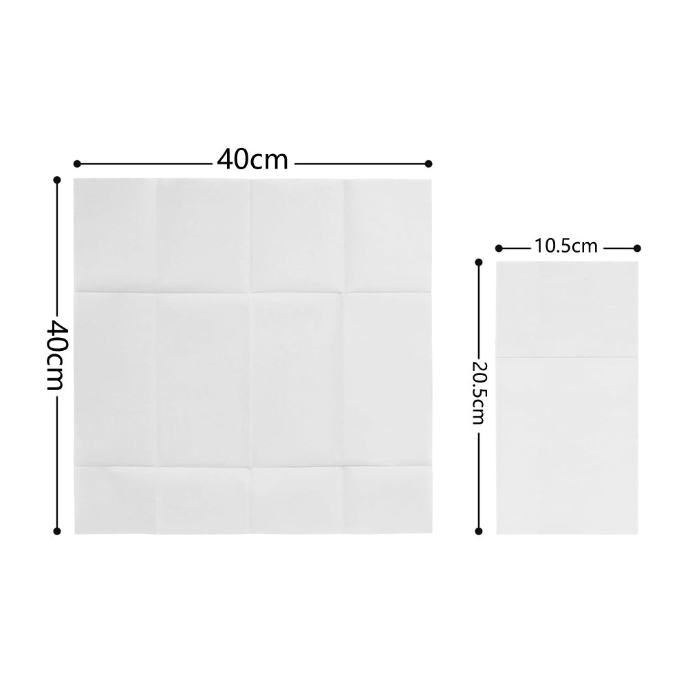 50Pcs Disposable Dinner Napkins Prefolded Flatware Pocket Paper Hand Towels for Dinner Wedding Party Events White