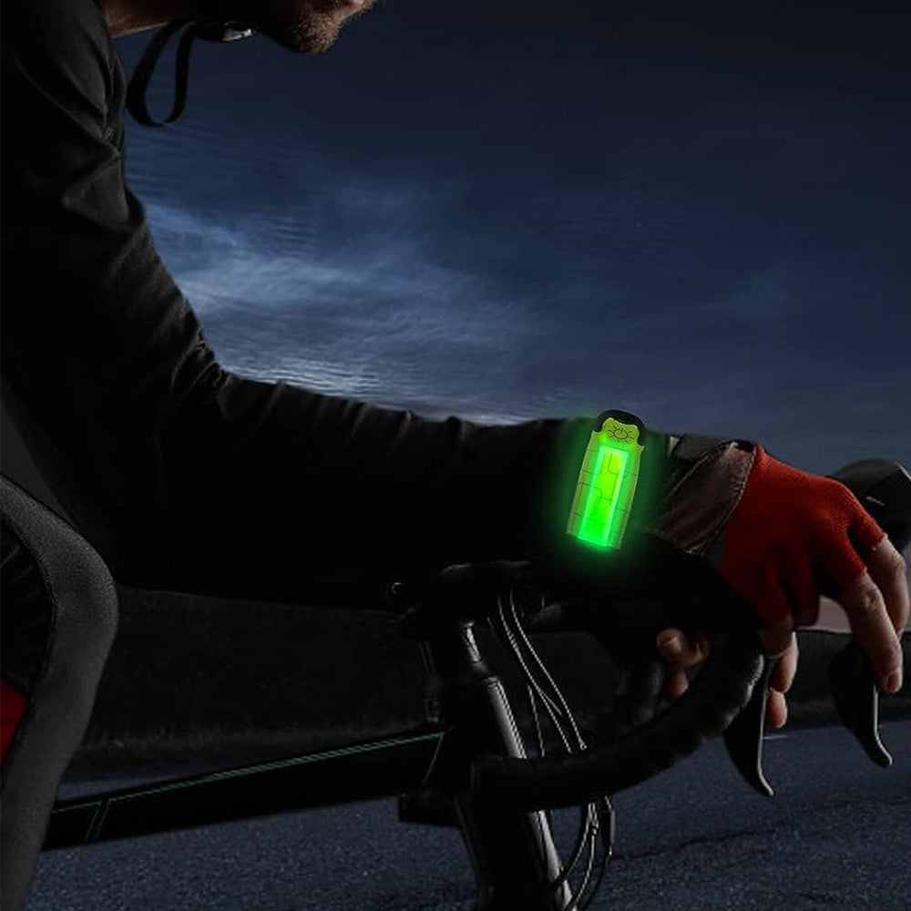 2Pcs Rechargeable LED Light-Up Armband Slap Bracelet Flashing Arm Wrist Bands for Night Running Cycling Green