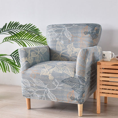 Stretch Armchair Cover Printed Single Sofa Chair Slipcovers Protector Grey