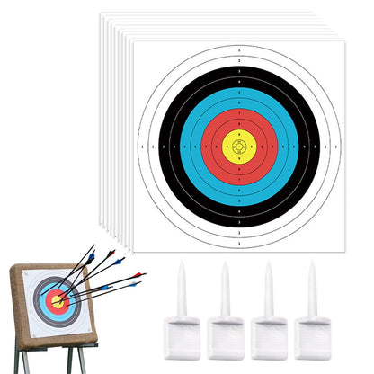 30Pcs Archery Targets Paper with 4Pcs Face Pins Bow Arrow Targets Paper Target Practice Accessories