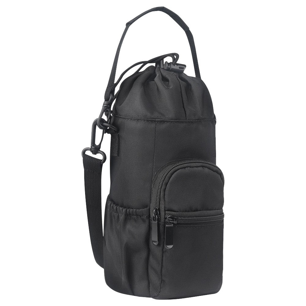 Water Bottle Sling Bag Crossbody Water Bottle Pouch Bottle Sleeve for Camping Walking Hiking Sports Black