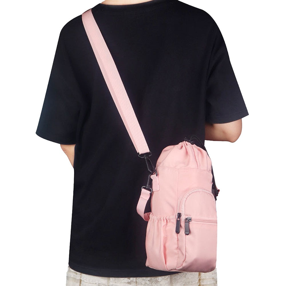 Water Bottle Sling Bag Crossbody Water Bottle Pouch Bottle Sleeve for Camping Walking Hiking Sports Pink
