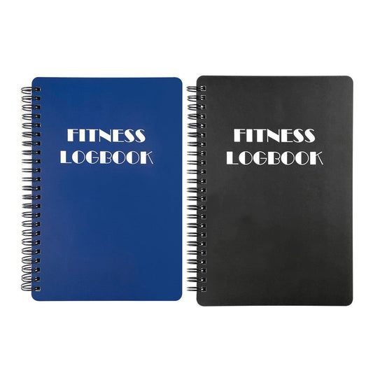 2Pcs A5 Fitness Journal Training Log Book Workout Log Gym Notebook - Black+Blue