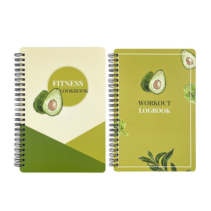 2Pcs A5 Fitness Journal Training Log Book Workout Log Gym Notebook - Green