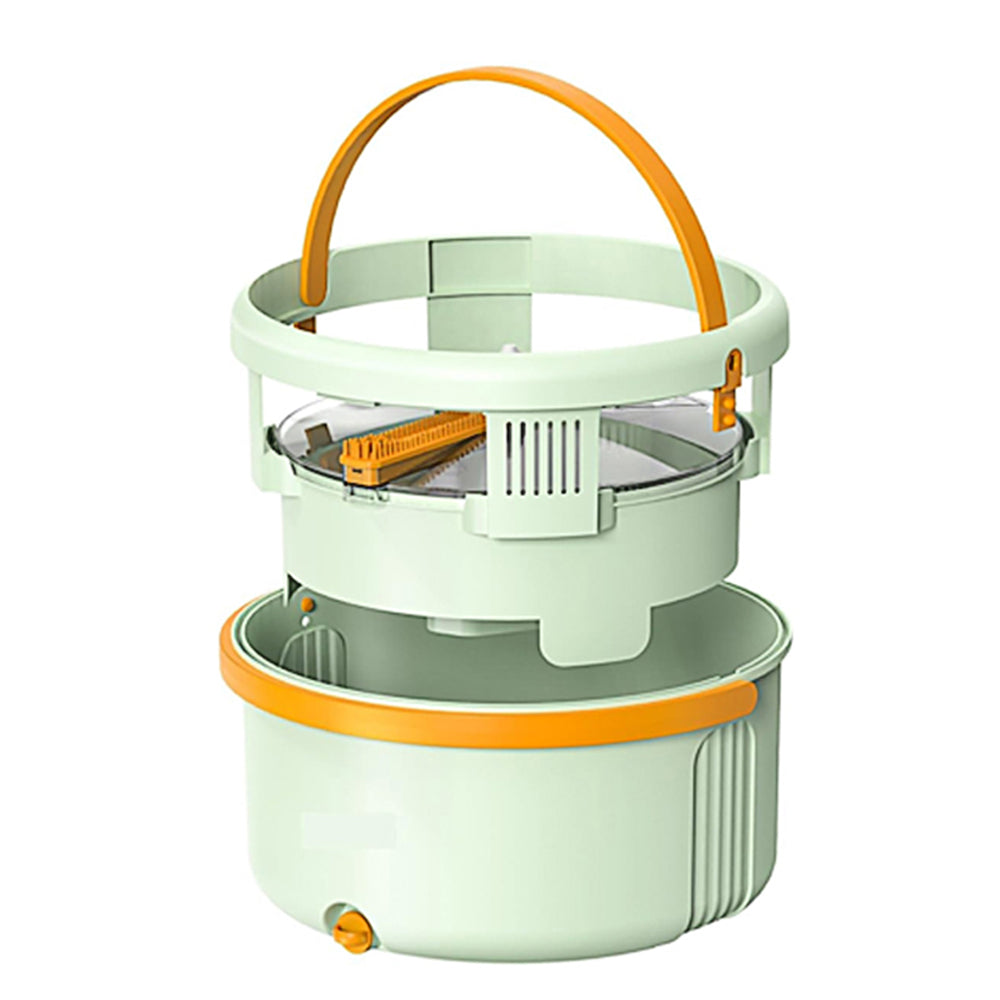 360-Degree Rotating Self Wringing Mop and Bucket Set Telescopic Spin Mop with Separate Compartments Bucket Style 3