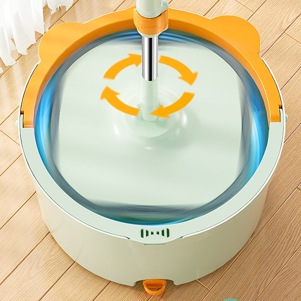 360-Degree Rotating Self Wringing Mop and Bucket Set Telescopic Spin Mop with Separate Compartments Bucket Style 3