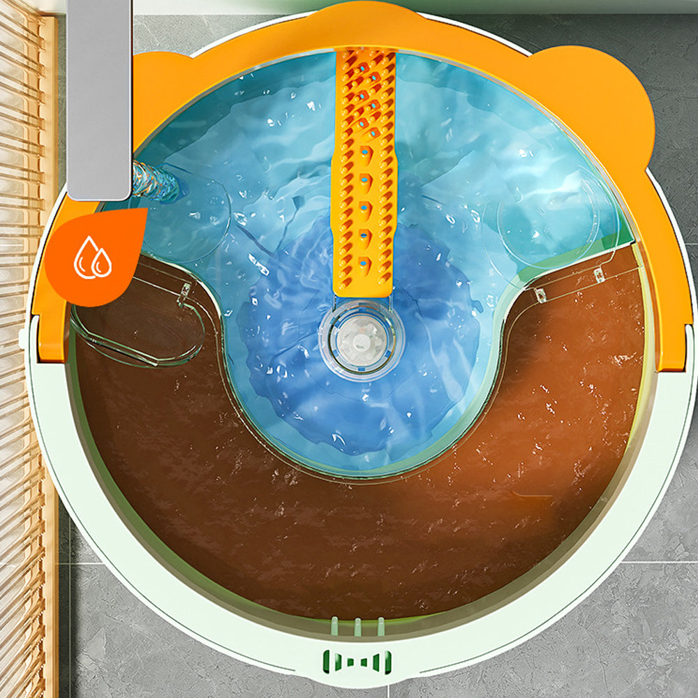 360-Degree Rotating Self Wringing Mop and Bucket Set Telescopic Spin Mop with Separate Compartments Bucket Style 3