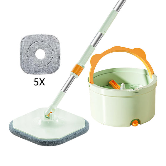 360-Degree Rotating Self Wringing Mop and Bucket Set Spin Mop with Separate Compartments Bucket Style 2