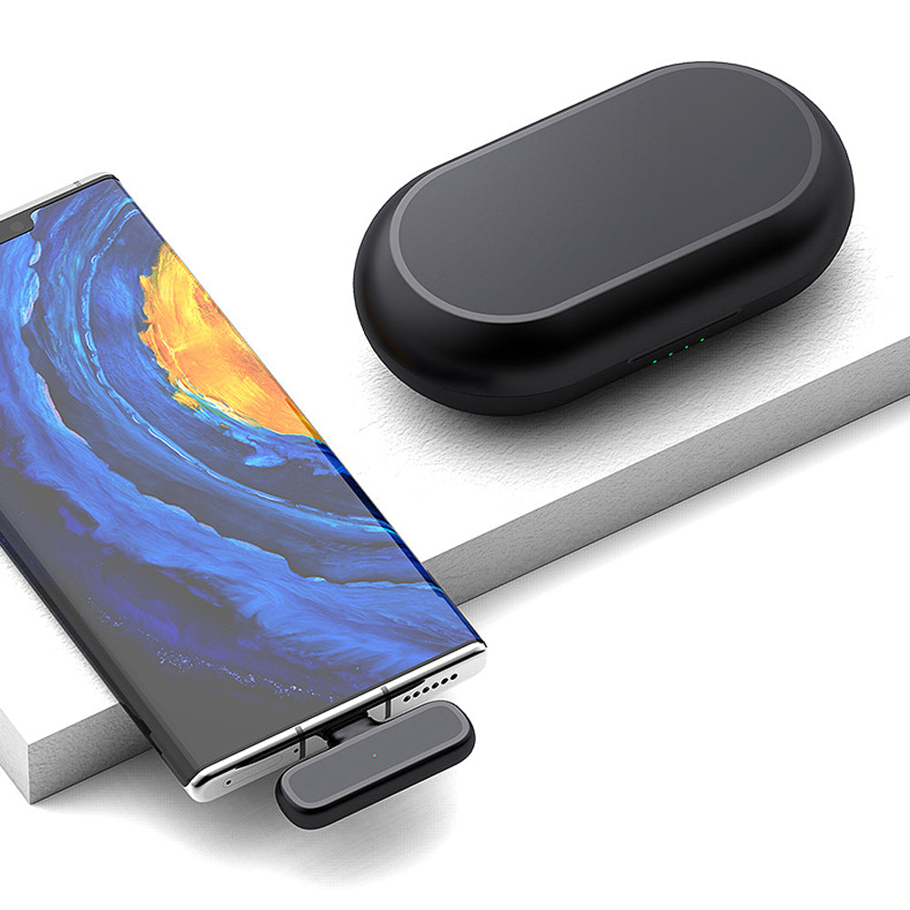 2-in-1 Wireless Lavalier Microphone Rechargeable Plug-Play Clip on Lapel Mic for Live Streaming Recording Vlog