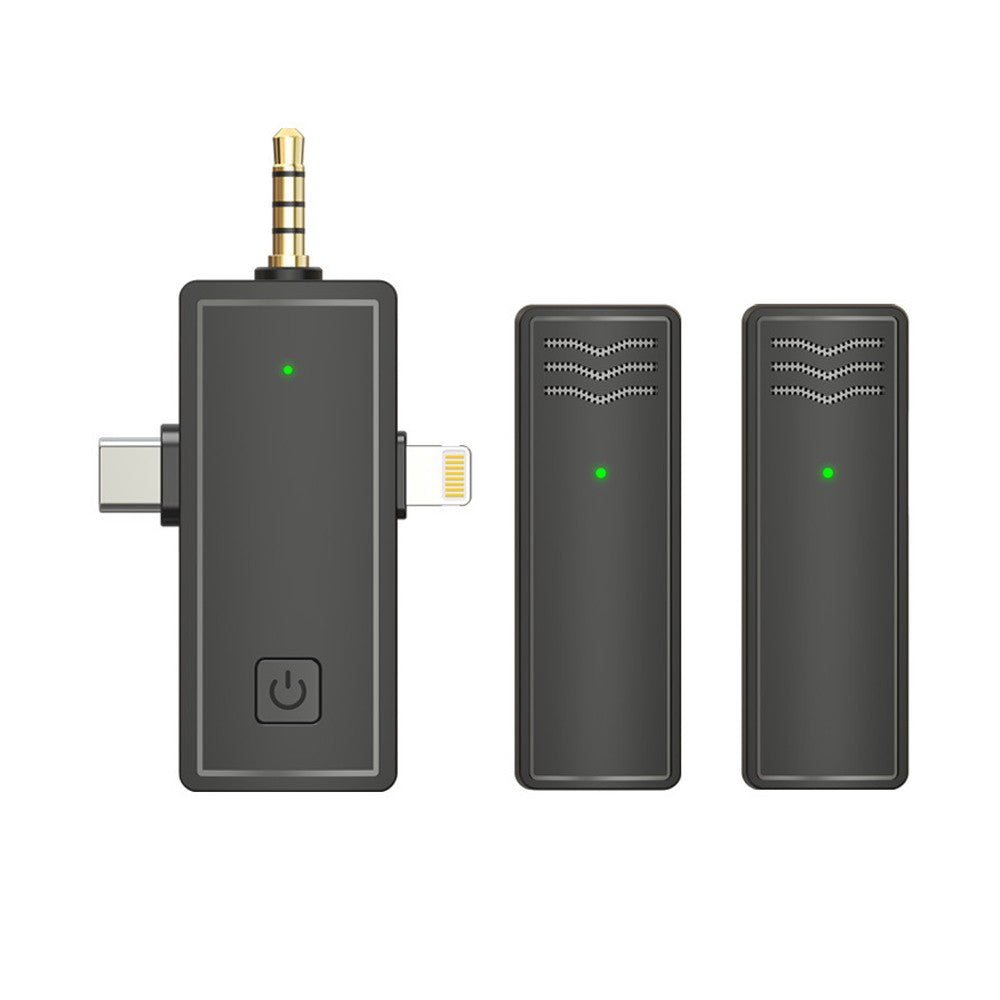 3-in-1 Wireless Lavalier Microphone Set for Vlog Live Streaming Style 1