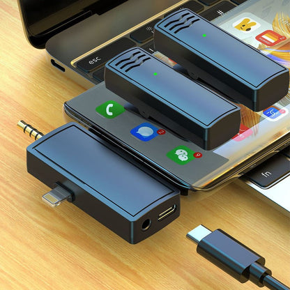 3-in-1 Wireless Lavalier Microphone Set for Vlog Live Streaming Style 1