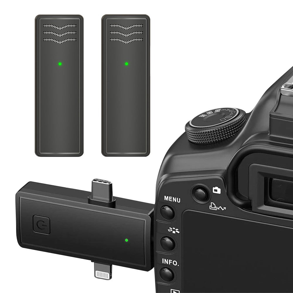 3-in-1 Wireless Lavalier Microphone Set for Vlog Live Streaming Style 1