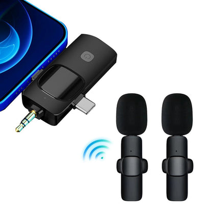 3-in-1 Wireless Lavalier Microphone Set for Vlog Live Streaming Style 2