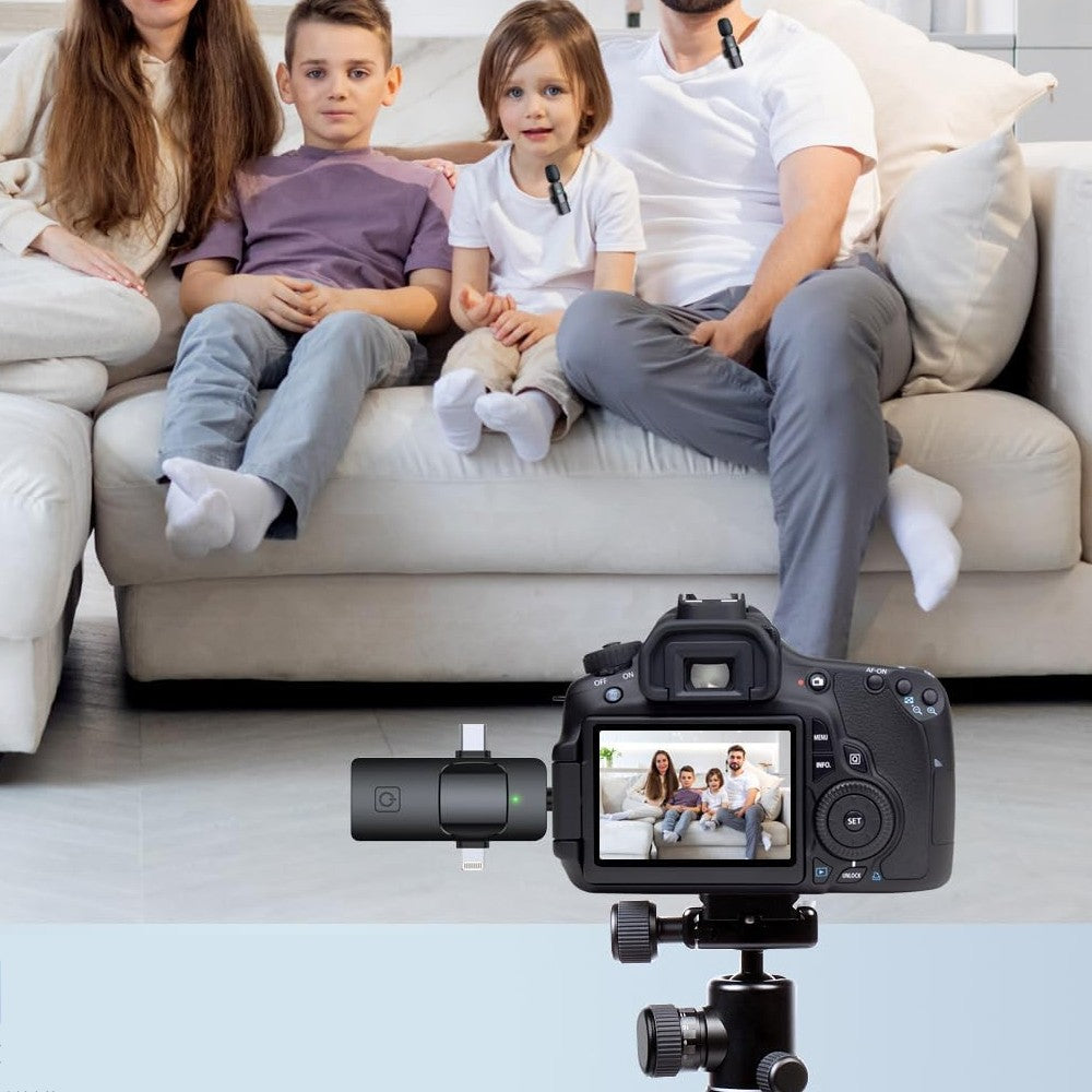 3-in-1 Wireless Lavalier Microphone Set for Vlog Live Streaming Style 2