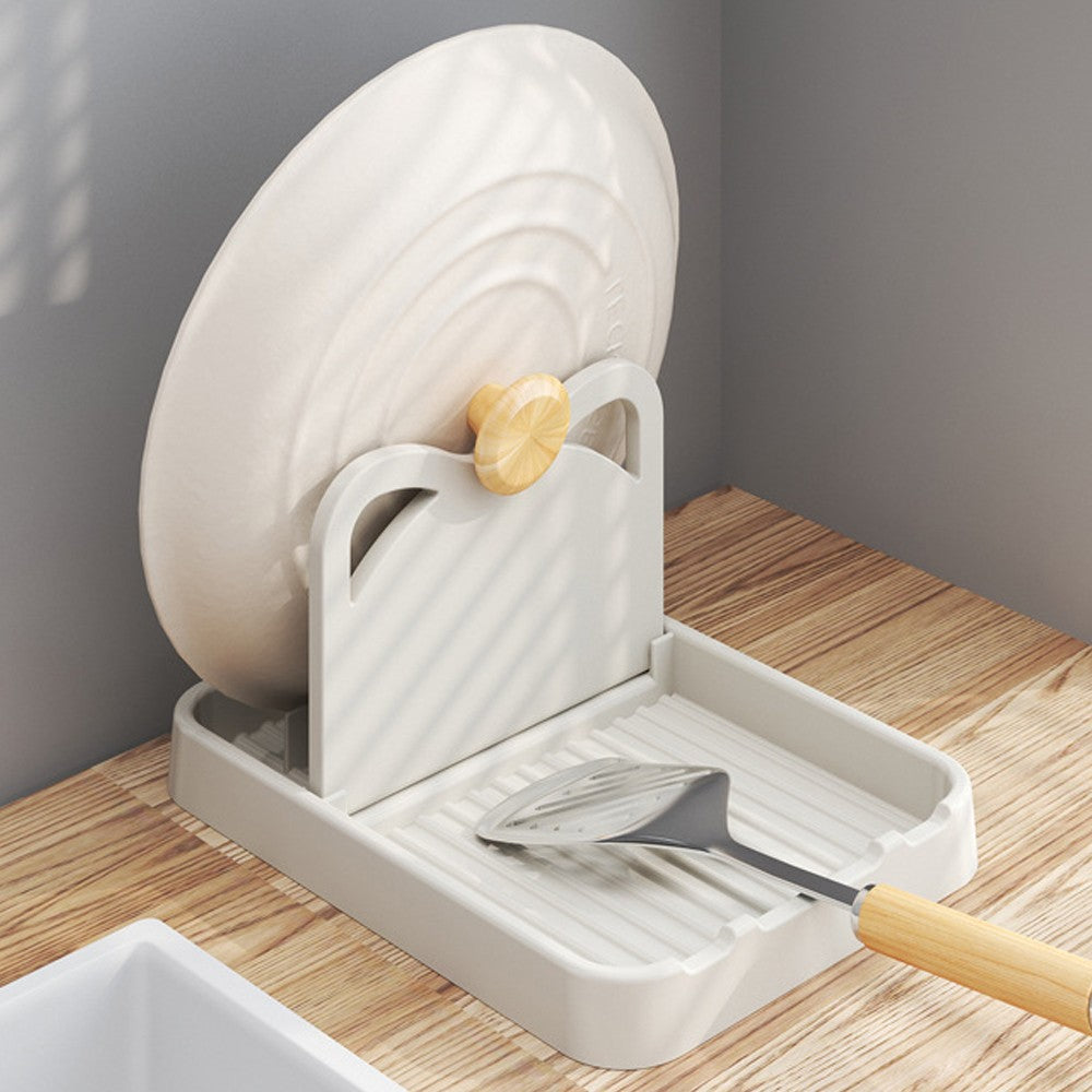 2Pcs Standing Spoon Rest with Pot Lid Holder Foldable Spoon Holder for Kitchen Counter