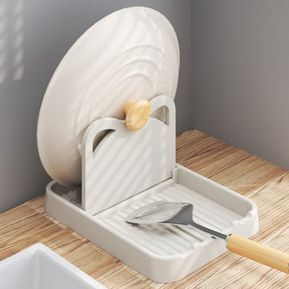 2Pcs Standing Spoon Rest with Pot Lid Holder Foldable Spoon Holder for Kitchen Counter