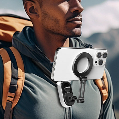 Foldable Hand Free Phone Gopro Holder Rotating Magnetic Neck Mount for Phones POV/Vlog Selfie Video Recording Mount Black