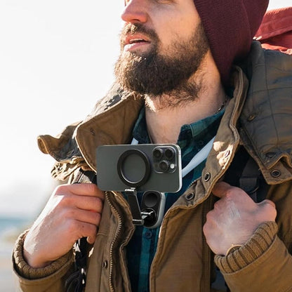 Foldable Hand Free Phone Gopro Holder Rotating Magnetic Neck Mount for Phones POV/Vlog Selfie Video Recording Mount Blue