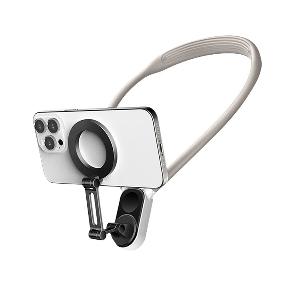 Foldable Hand Free Phone Gopro Holder Rotating Magnetic Neck Mount for Phones POV/Vlog Selfie Video Recording Mount Black