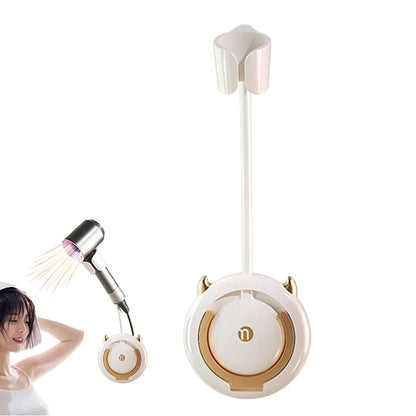 Hands-Free Fixed Hair Dryer Holder Punch Free Wall Mount Lazy Hair Dryer Bracket White