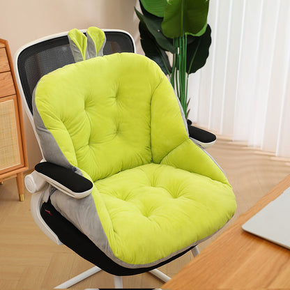 Rabbit Ears Shaped Chair Cushion with Backrest Seats Cushion for Home Office Chair Green