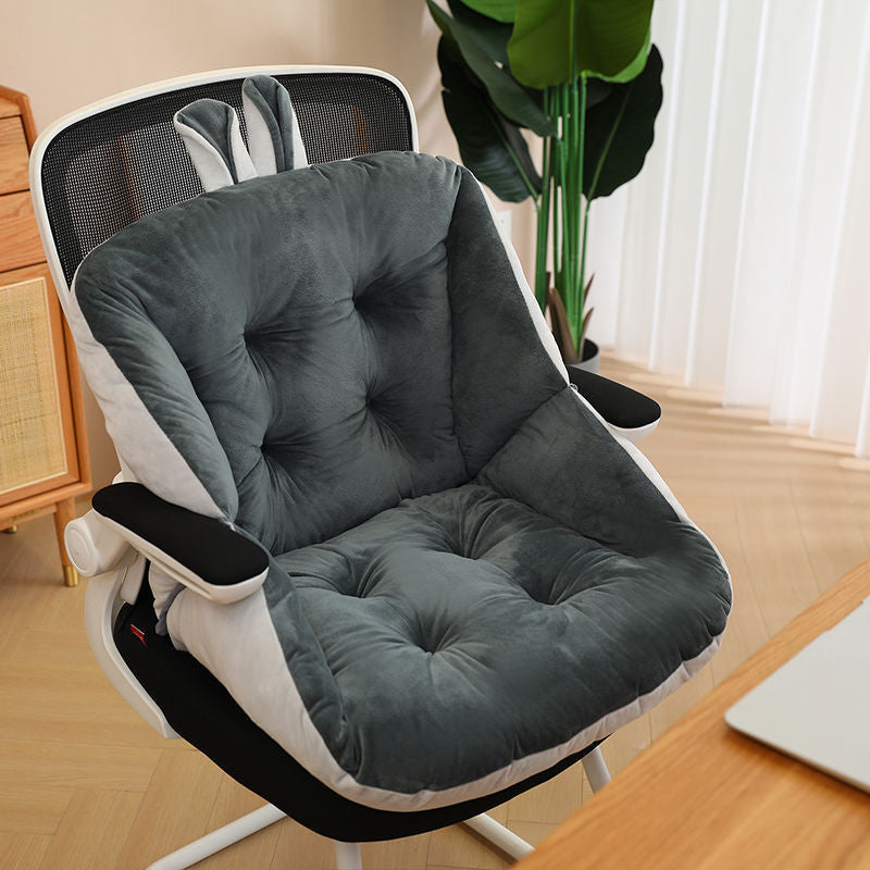 Rabbit Ears Shaped Chair Cushion with Backrest Seats Cushion for Home Office Chair Grey