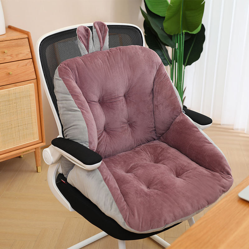 Rabbit Ears Shaped Chair Cushion with Backrest Seats Cushion for Home Office Chair Red