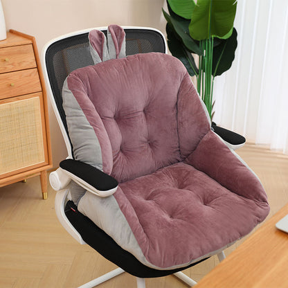 Rabbit Ears Shaped Chair Cushion with Backrest Seats Cushion for Home Office Chair Red