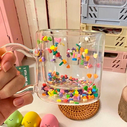 2Pcs Double Wall Glass Cup Heat Insulated Coffee Tea Mugs